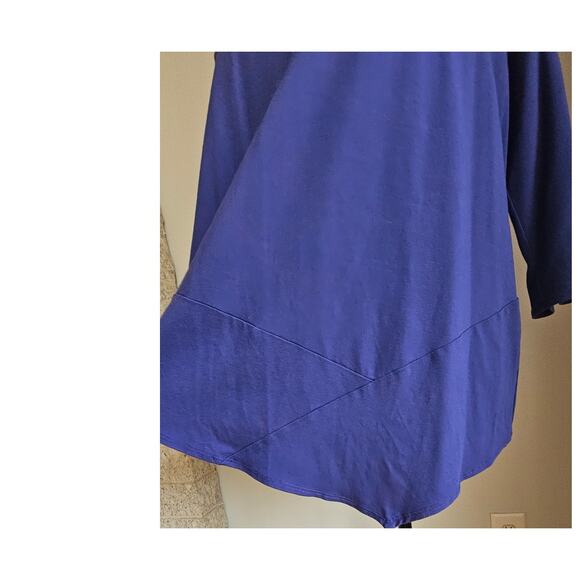 Eileen Fisher Stretch Jersey Asymmetrical-Hem Tunic Blouse 92% Viscose Sz XS - Picture 3 of 11